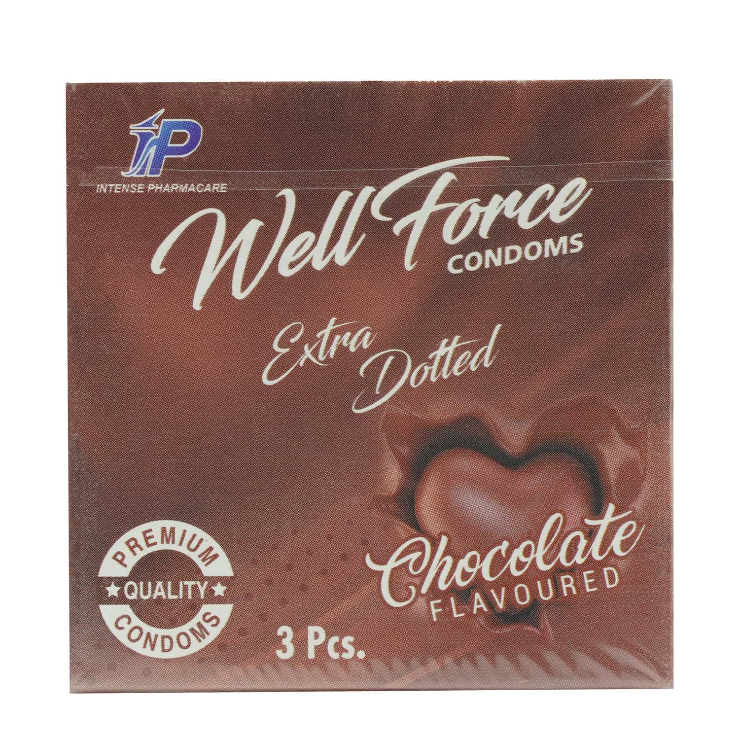 Well Force Chocolate Flavoured Extra Dotted Premium Quality Condoms 3 Unit