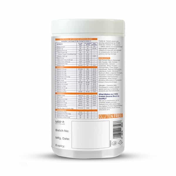 Gritzo Supermilk Growth+ | 7-9Y Girls | 10G Protein | Strawberry Swirl | 400Gm