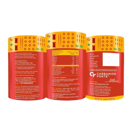 Carbamide Forte Apple Cider Vinegar Gummies - With Vitamin D & E- 60 Gummies