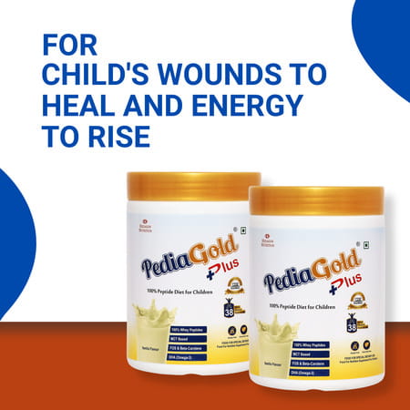 Pediagold Plus | 100% Peptide Diet For Children - Vanilla Flavour - 400g