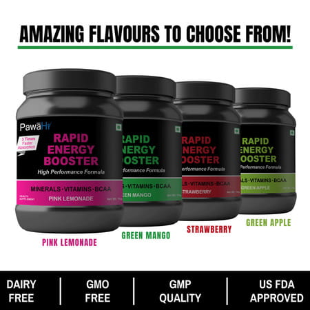 Pawahy Isotonic Energy Drink Endurance Workout Electrolyte Drink With 2:1:1 Bcaa- 1kg (Green Mango)