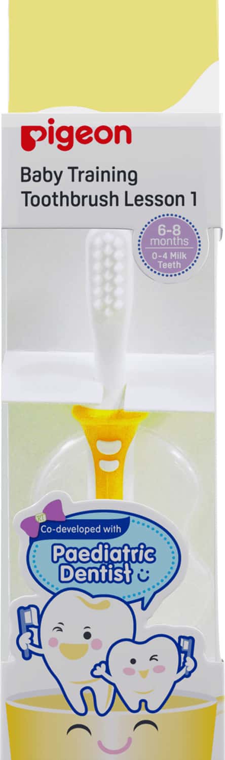 Pigeon Training Toothbrush - Lesson 1 Yellow (En)