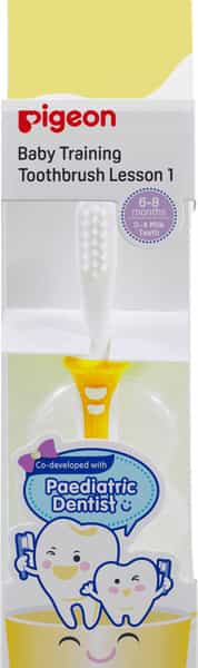Pigeon Training Toothbrush - Lesson 1 Yellow (En)