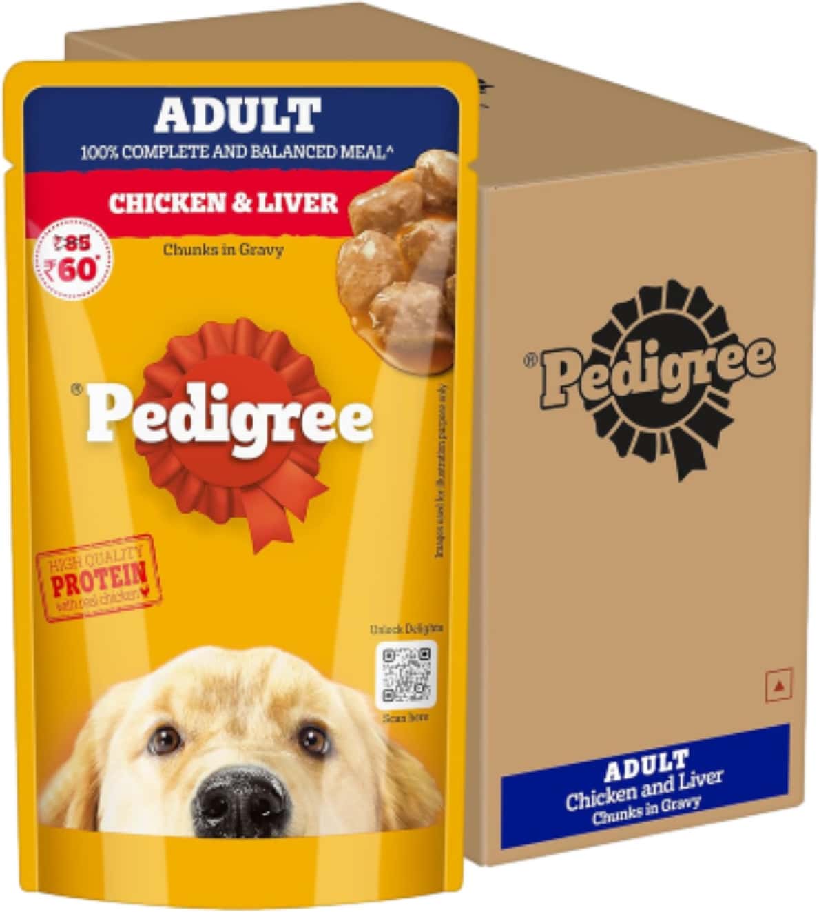 Pedigree Adult Wet Dog Food | Chicken & Liver Chunks In Gravy | 130 G (pack Of 12)