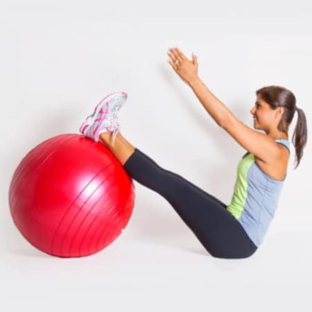 Healthtrek Anti Burst Yoga Ball With Foot Pump (Pack Of 1 | 55 Cm | Red)