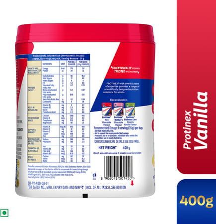 Protinex Creamy Vanilla Flavour Jar Of 400gm