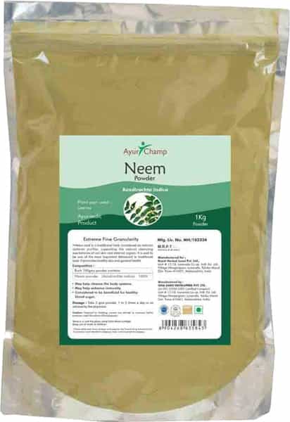 Ayur Champ - Pack Of 4 -Neem Patra Powder (Azadirachta Indica) - 1 Kg