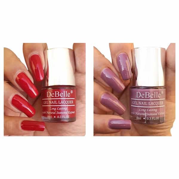 Debelle Gel Nail Polish Gift Set Of 2 Mauve | Majestique Mauve | Grey Glitteratti- 16 Ml(8Ml Each) .