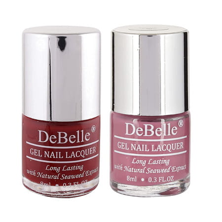 Debelle Gel Nail Polish Gift Set Of 2 Mauve, Majestique Mauve,Grey Glitteratti- 16 Ml(8ml Each) .
