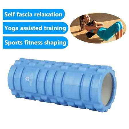 Healthtrek Foam Yoga Roller For Back Pain (33 Cm) - Blue