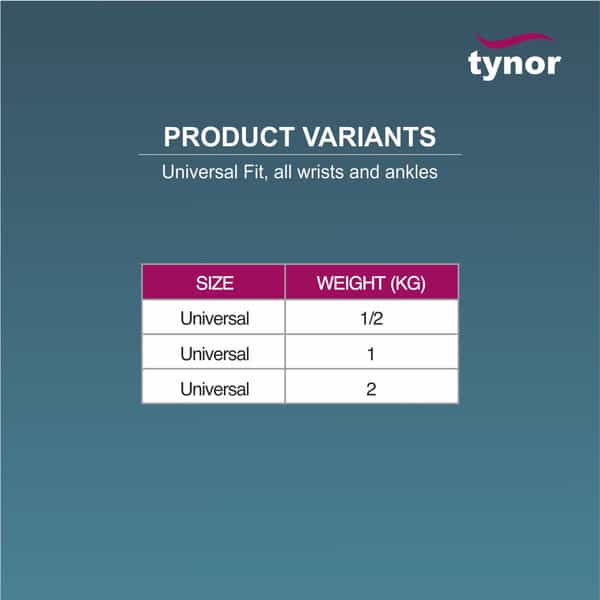 Tynor Weight Cuff Grey 1Kg Universal Size 1 Unit