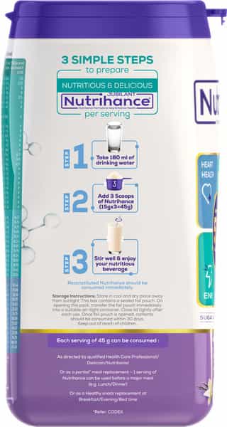 Jubilant Nutrihance Vanilla Nutrition Drink With 50 Vital Nutrients- 400G Jar