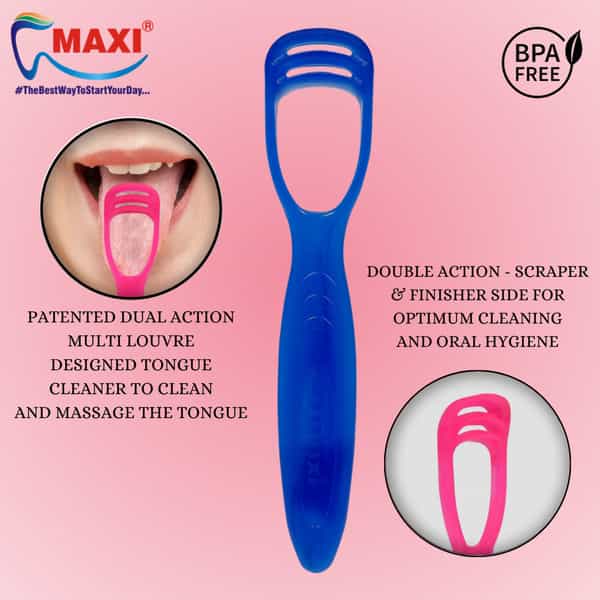 Maxi Style Toothbrush & Tongue Cleaner-Oral Hygiene Kit (Pack Of 4)