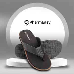 Pharmeasy Men's Diabetic & Orthopedic Slippers - Coal Black - Size Uk 11