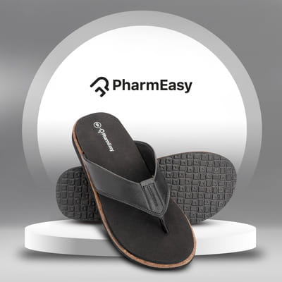 Buy PHARMEASY MEN'S DIABETIC ORTHOPEDIC SLIPPERS COAL BLACK