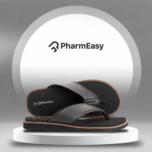 Pharmeasy Men's Diabetic & Orthopedic Slippers - Coal Black - Size Uk 11