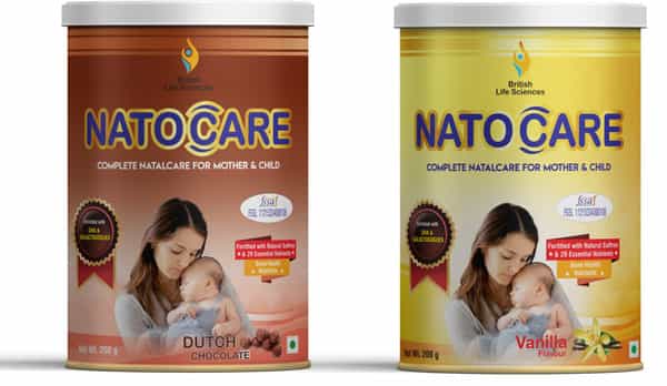 Natocare Vanilla&Chocolate Combo Lactation Powder For Breastfeeding Mothers