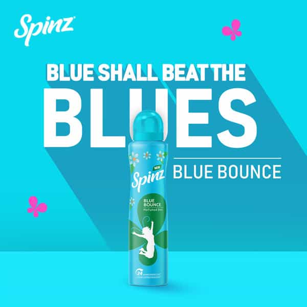New Spinz Blue Bounce Perfumed Deo For Women,Fresh Tuberose Fragrance, Long Lasting Freshness,200Ml