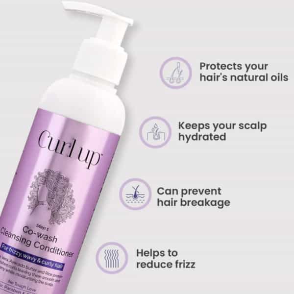 Curl Up Cowash Cleansing Conditioner | Mild 2In1 Shampoo & Conditioner |Frizzy & Curly Hair - 200 Ml