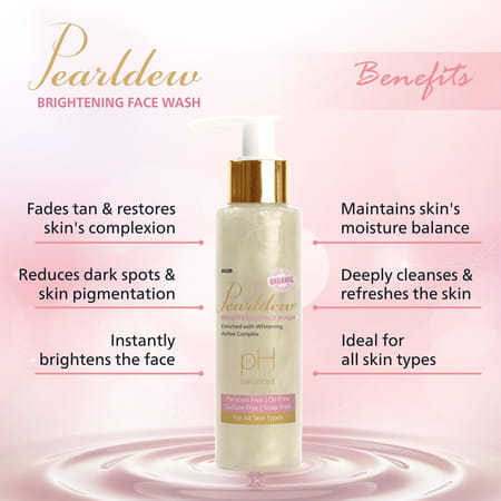 Pearldew Brightening Face Wash 100 Ml|With Licorice | Aloe Vera | Vitamin E & B3 (Pack Of 3)