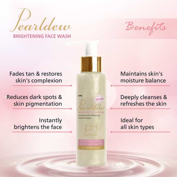 Pearldew Brightening Face Wash 100 Ml|With Licorice | Aloe Vera | Vitamin E & B3 (Pack Of 3)