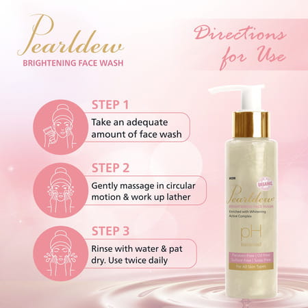 Pearldew Brightening Face Wash 100 Ml|With Licorice | Aloe Vera | Vitamin E & B3 (Pack Of 3)