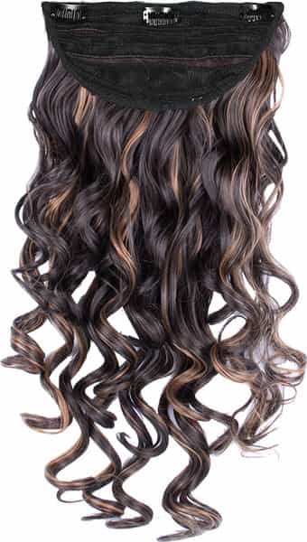 Streak Street Clip-In 24" Step Curl Mix Brown Hair Extensions