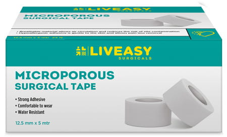 Liveasy Surgical Microporous Surgical Tape 12.5 Mm* 5mtr Single Pcs