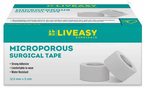 Liveasy Surgical Microporous Surgical Tape 12.5 Mm X 5Mtr Single Pcs