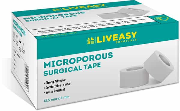 Liveasy Surgical Microporous Surgical Tape 12.5 Mm X 5Mtr Single Pcs