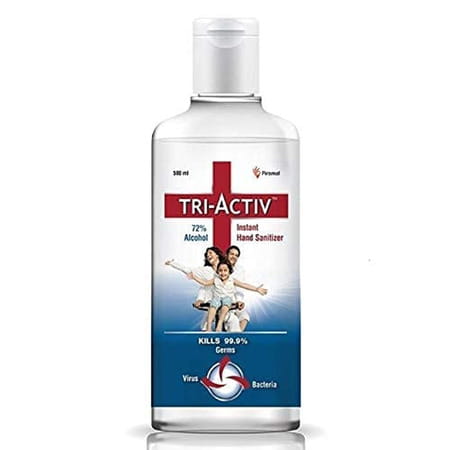Tri-Activ 72% Alcohol Based Instant Hand Sanitizer With Pump - 500 Ml - Pack Of 10