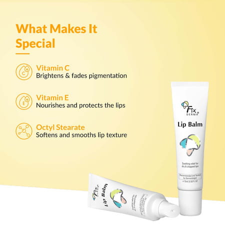 Fixderma Lip Balm With Vitamin C And Vitamin E | Lip Balm For Dark Lip| Lip Gloss 15 Ml