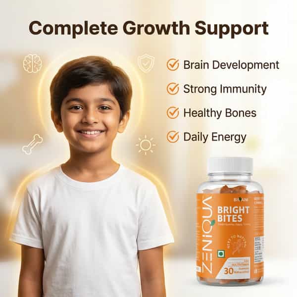 Zeniqua Brightbites Multivitamin Gummies | Kids Growth | Gut & Immunity | 30 Gummies
