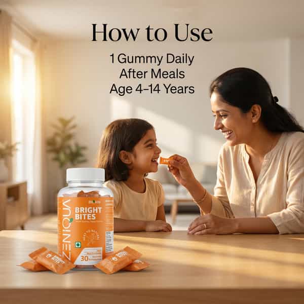 Zeniqua Brightbites Multivitamin Gummies | Kids Growth | Gut & Immunity | 30 Gummies