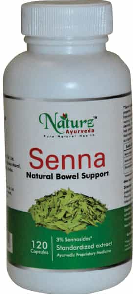 Naturz Ayurveda Senna 450Mg 120 Capsules (Pack Of 5) - Natural Bowel Cleanser