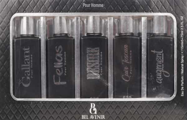 Bel Avenir Eau De Perfume Natural Spray Gift Set For Men 75Ml ( Pack Of 5 )