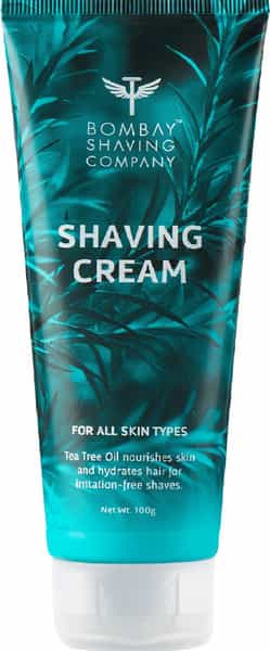 Bombay Shaving Company Shaving Cream With Tea Tree Oil Aloe Vera And Menthol Extracts - 100 Gm
