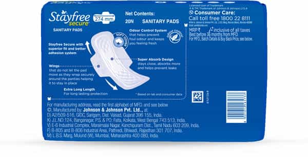 Stayfree Secure Size Xl Sanitary Pads Packet Of 20