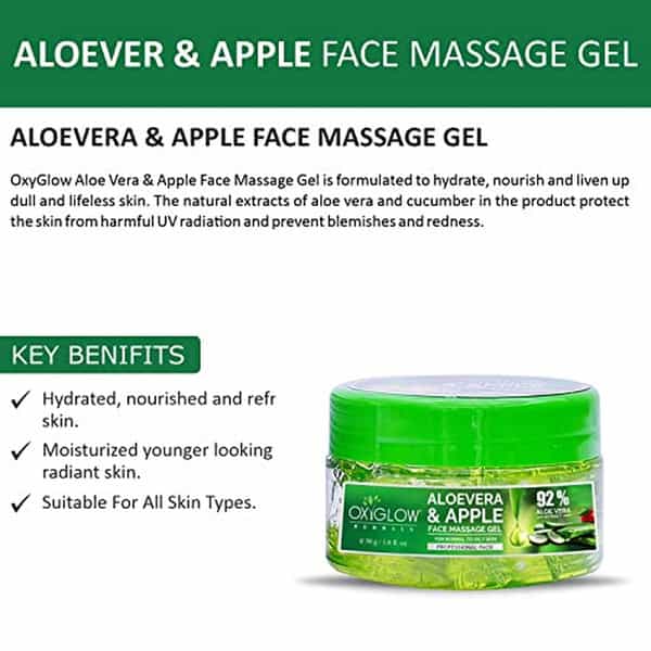 Oxyglow Herbals Alovera Apple Face Massage Gel- For Natural Glowing & Healthy Skin (50 Gm)