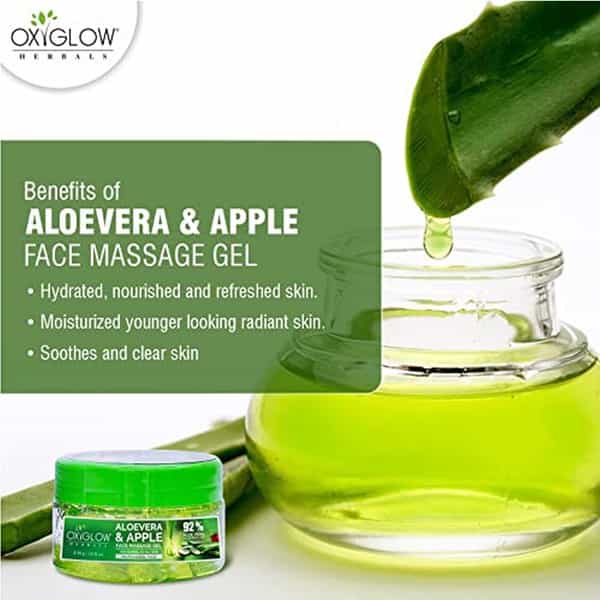 Oxyglow Herbals Alovera Apple Face Massage Gel- For Natural Glowing & Healthy Skin (50 Gm)