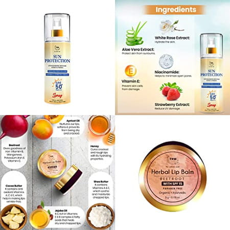 Tnw-The Natural Wash Skin & Lip Care Combo With Sun Protection Spf 50 Spray For All Skin Types