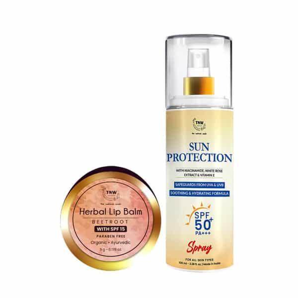 Tnw The Natural Wash Skin & Lip Care Combo With Sun Protection Spf 50 Spray For All Skin Types