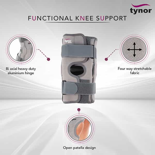 Tynor Functional Knee Support Grey Small 1 Unit