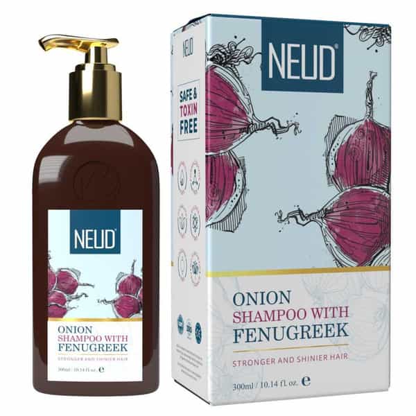 Neud Premium Onion Hair Shampoo With Fenugreek For Men & Women - 1 Pack (300Ml)