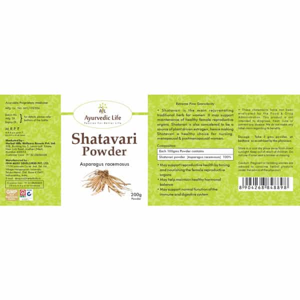 Al-Ayurvedic Life Shatavari Powder 200 Gms Pack Of 4