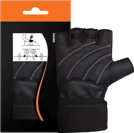 Musclexp Maestro-Wrap Fitness Workout Gym Gloves Breathable Moisture-Absorbing Unisex (Black)1 Pair