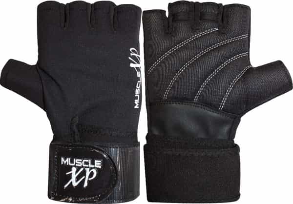 Musclexp Maestro-Wrap Fitness Workout Gym Gloves Breathable Moisture-Absorbing Unisex (Black)1 Pair