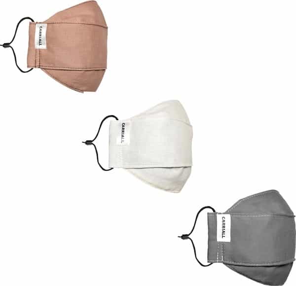 Carriall Adult Unisex 3 Layer Reusable Washable Cotton Mask (Camsm082) Pack Of 3