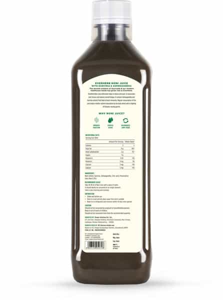 Everherb (By Pharmeasy) Noni Juice With Garcinia& Ashwagandha- Detoxify Your Lungs - 1L