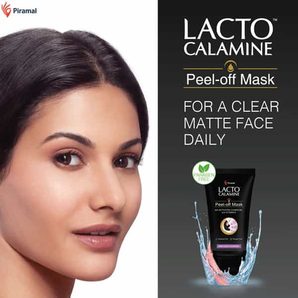 Lacto Calamine Peel Off Mask With Activated Charcoal And Vitamin E Deep Pore Cleansing 60 Gm